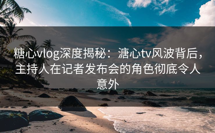 糖心vlog深度揭秘:溏心tv风波背后,主持人在记者发布会的角色彻底令人意外 第1张 糖心vlog深度揭秘:溏心tv风波背后,主持人在记者发布会的角色彻底令人意外 第1张