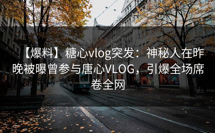 【爆料】糖心vlog突发:神秘人在昨晚被曝曾参与唐心VLOG,引爆全场席卷全网